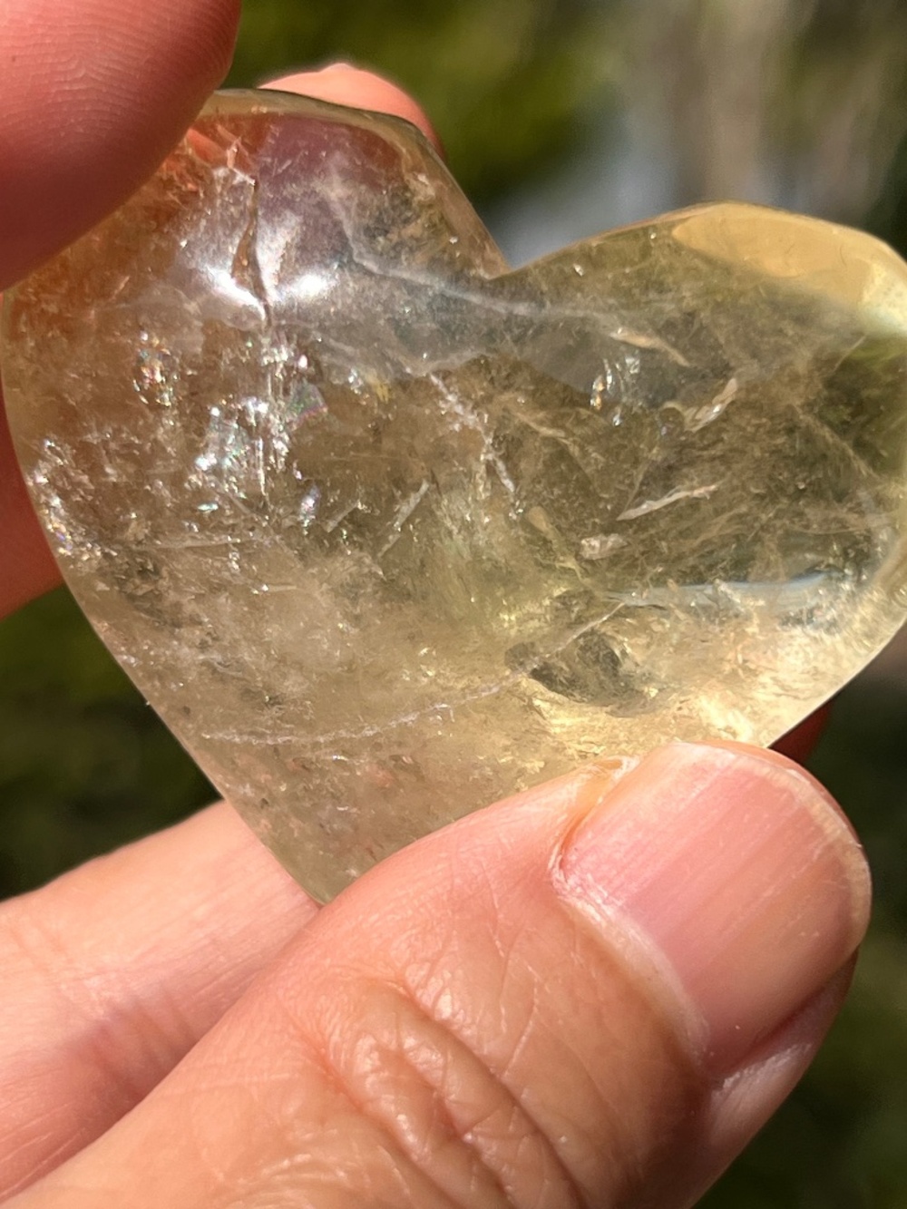Citrine (11) heart with stand ~ crystal